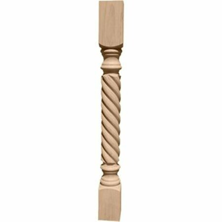 DWELLINGDESIGNS 3.75 in. W x 3.75 in. D x 35.5 in. H Hamilton Rope Cabinet Column Top Block- 6.12 in. Rubberwood DW2572508